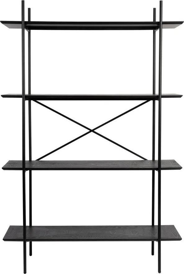 Černý kovový regál 120x180x40 cm Marcio – White Label