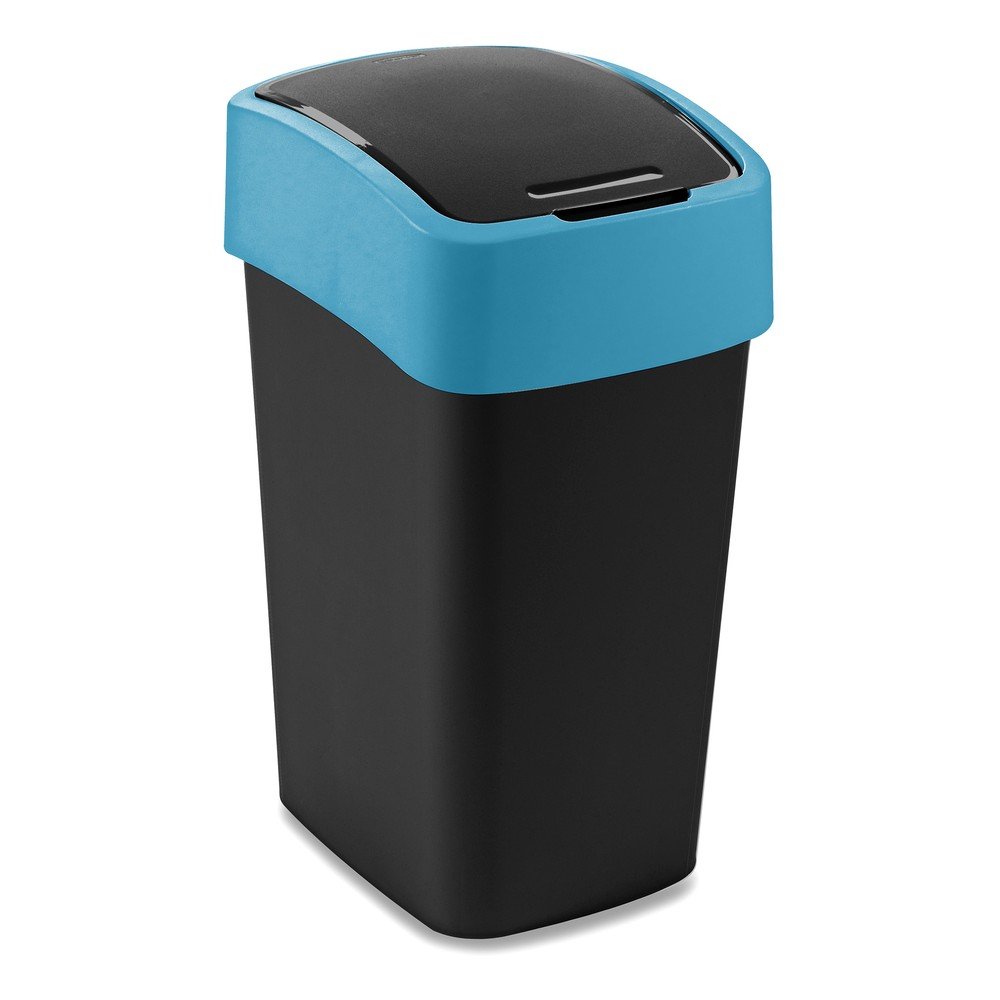 Černý/modrý plastový odpadkový koš na tříděný odpad 25 l Flip Bin – Curver Curver