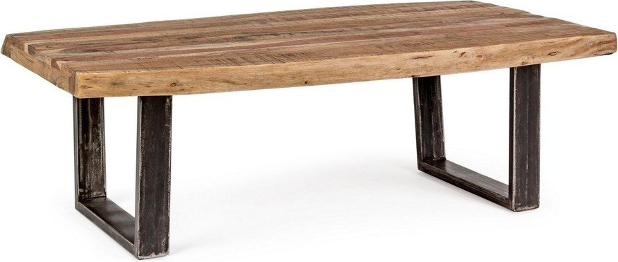 Černý/v přírodní barvě konferenční stolek s deskou z akácie 70x120 cm Elmer – Bizzotto Bizzotto