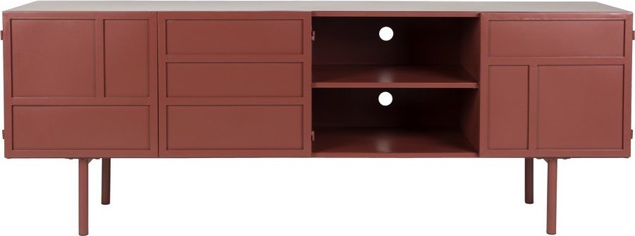 Červený kovový TV stolek 160x58x36 cm Davis – White Label White Label
