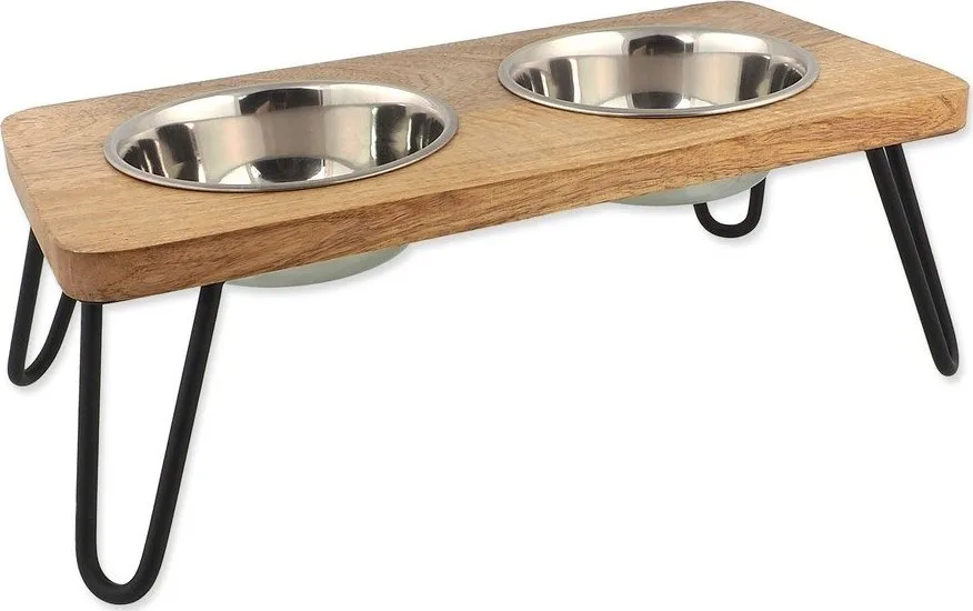 Dřevěný set misek s podstavcem pro psa Dog Fantasy – Plaček Pet Products