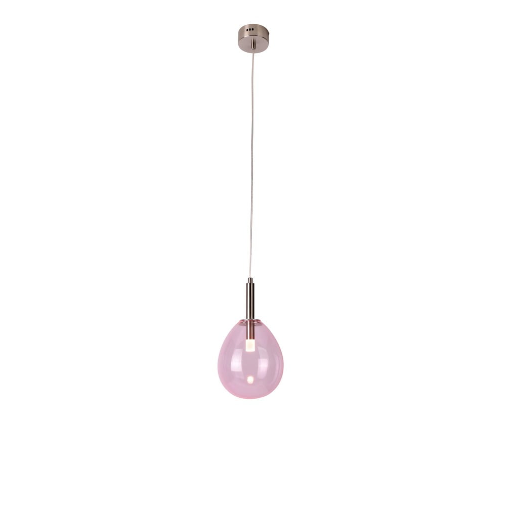 Fialové LED závěsné svítidlo se skleněným stínidlem Lukka – Candellux Lighting Candellux Lighting