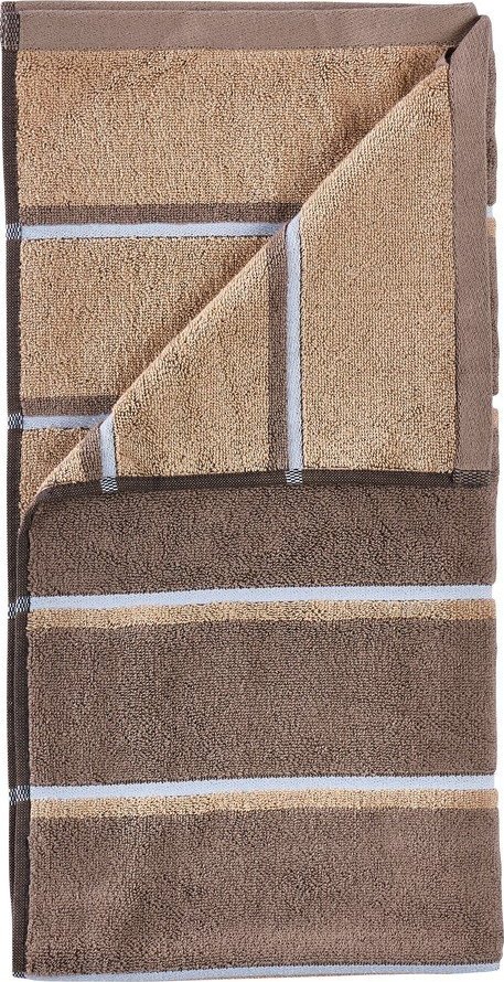 Hnědá/béžová bavlněná osuška 70x140 cm Sauna – Zone Zone