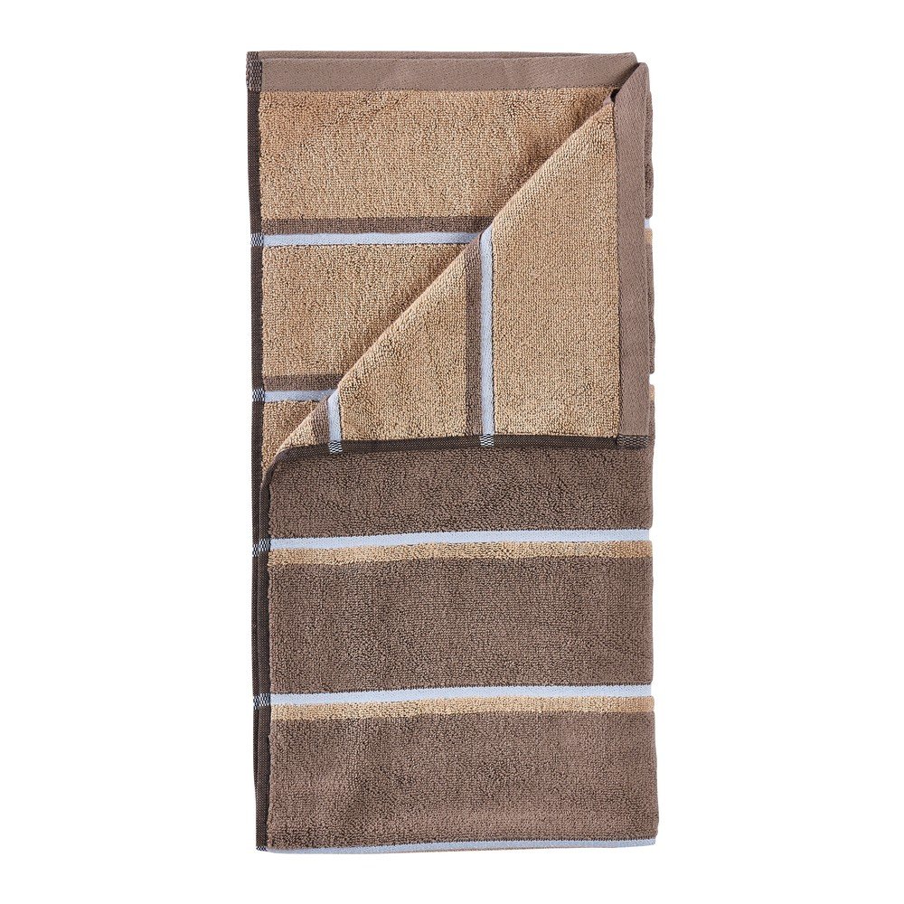 Hnědý/béžový bavlněný ručník 50x100 cm Sauna – Zone Zone