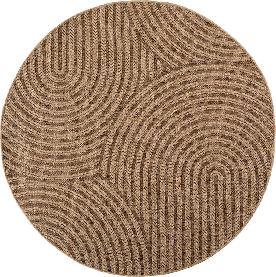 Hnědý kulatý vnitřní a venkovní koberec ø 80 cm Timber 1401 – Ayyildiz Carpets Ayyildiz Carpets