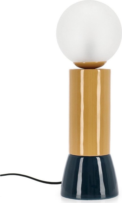 Kovová stolní lampa se skleněným stínidlem (výška 47 cm) Malton – Bizzotto Bizzotto