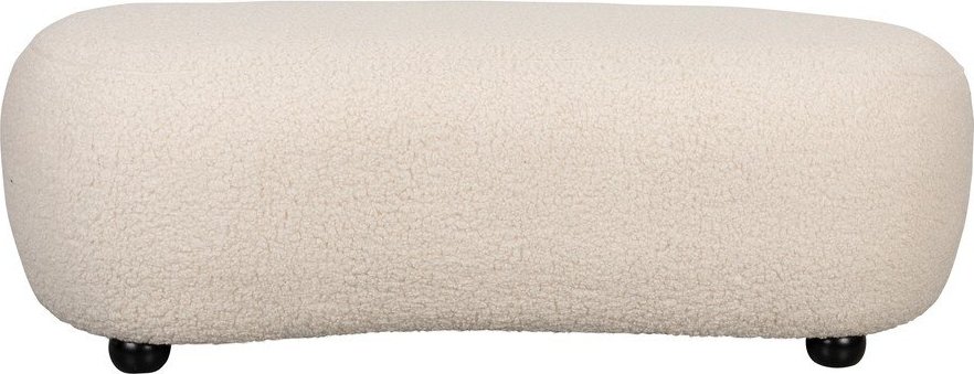 Krémová polstrovaná lavice z textilie bouclé Noxx – White Label White Label