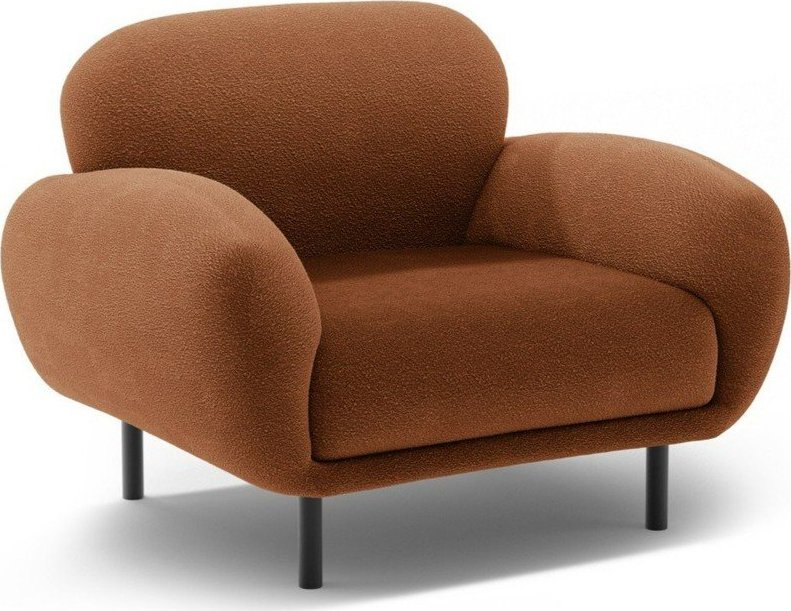 Křeslo z textilie bouclé v terakotové barvě Poppy - II. jakost – Micadoni Micadoni