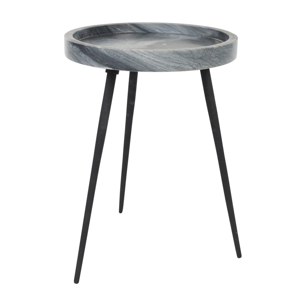 Kulatý odkládací stolek s mramorovou deskou ø 33 cm Karrara – White Label White Label