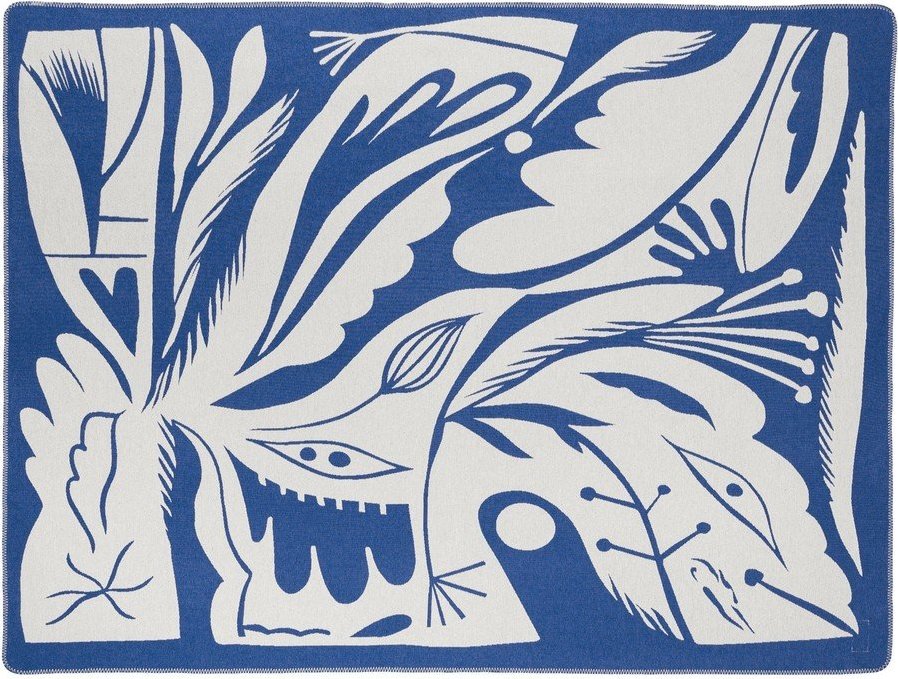 Modrá deka 165x200 cm Lino – noo.ma NOO.MA