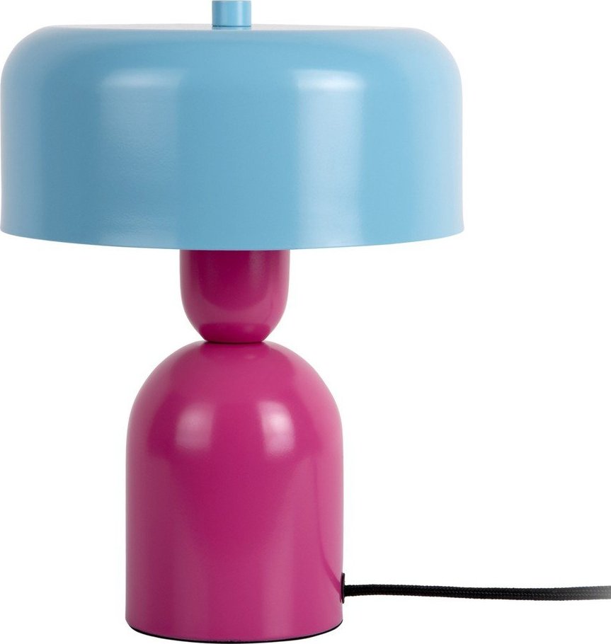 Modrá/růžová kovová stolní lampa (výška 24 cm) Double Funky – Leitmotiv Leitmotiv
