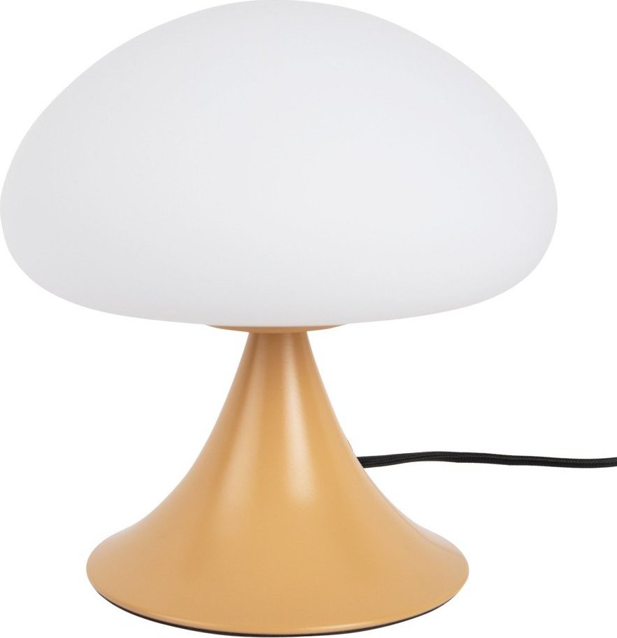 Okrově žlutá kovová stolní lampa se skleněným stínidlem (výška 21 cm) Hongo – Leitmotiv Leitmotiv