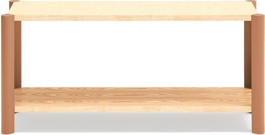 Regál v dekoru dubu v cihlové barvě/ve světle přírodní barvě 126x59x43 cm Bona – Teulat Teulat