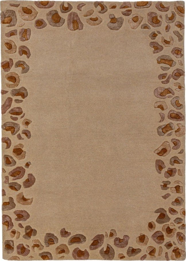 Ručně tkaný koberec s příměsí vlny v přírodní barvě 160x230 cm Leopard Frame – Flair Rugs Flair Rugs