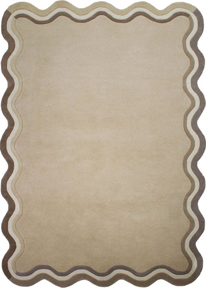 Ručně tkaný vlněný koberec v přírodní barvě 200x290 cm Leo Scallop – Flair Rugs Flair Rugs
