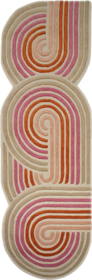 Růžový ručně tkaný vlněný běhoun 80x300 cm Spiral Shaped – Flair Rugs Flair Rugs