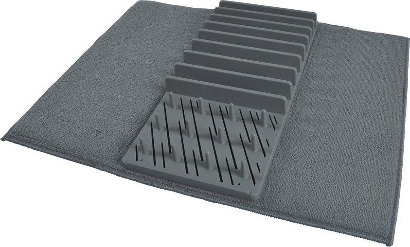 Šedá plastová odkapávací podložka na nádobí 50x38 cm – Homéa Homea