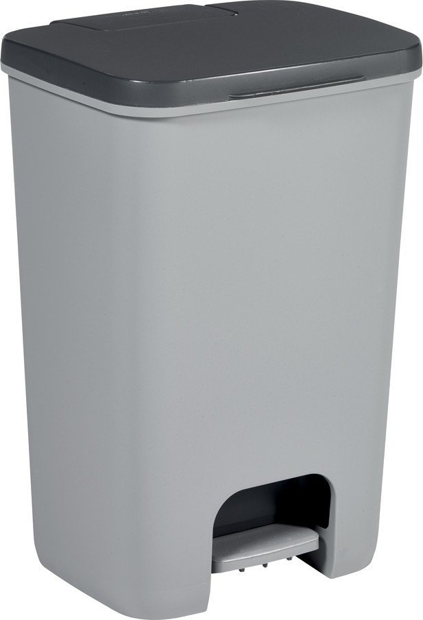 Šedý nášlapný plastový odpadkový koš 40 l Essentials – Curver Curver