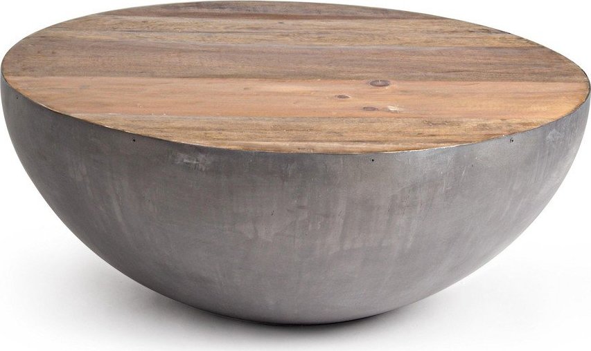 Šedý/v přírodní barvě kovový kulatý konferenční stolek ø 90 cm Lancaster – Bizzotto Bizzotto