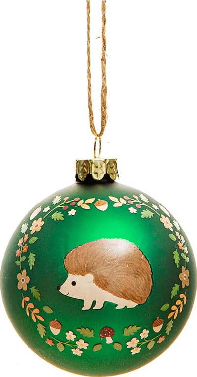 Skleněná ručně vyrobená vánoční koule ø 6 cm Woodland Hedgehog – Sass & Belle Sass & Belle