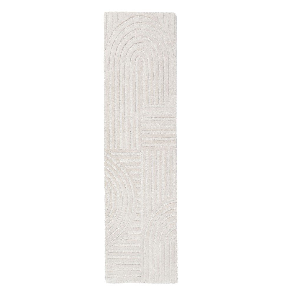 Slonovinový ručně tkaný vlněný běhoun 60x230 cm Zen Garden – Flair Rugs Flair Rugs
