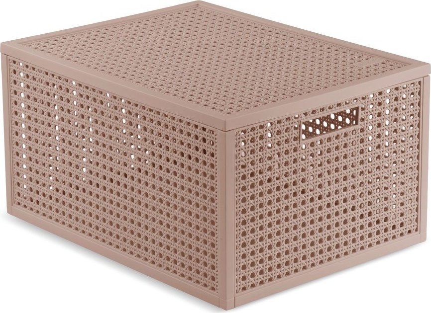 Starorůžový úložný box s víkem z recyklovaného plastu 30x38x21 cm Kaya – Curver Curver