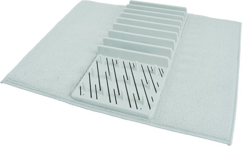 Světle modrá plastová odkapávací podložka na nádobí 50x38 cm – Homéa Homea