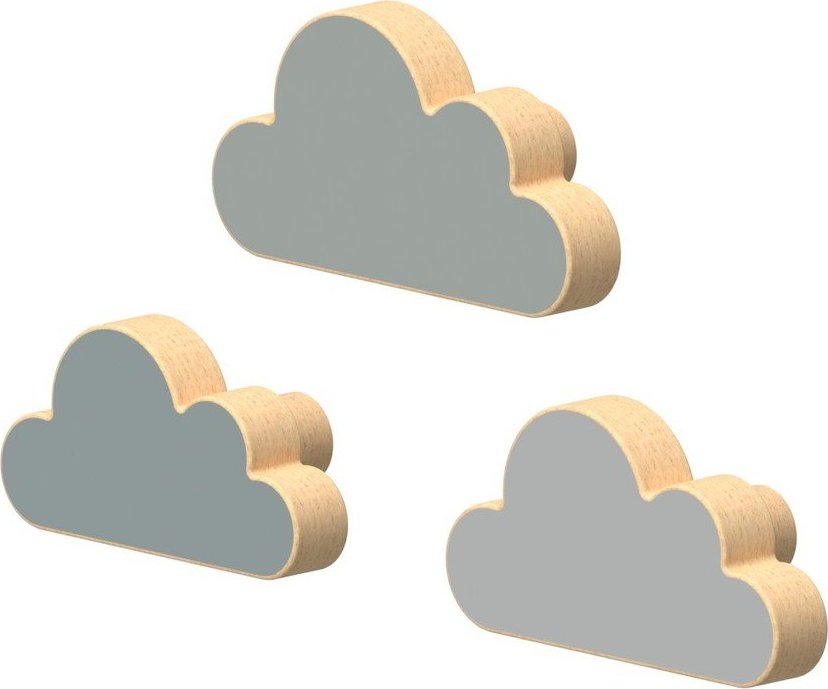 Světle modré nástěnné háčky v sadě 3 ks z bukového dřeva Cloud – Cam Cam Copenhagen Cam Cam Copenhagen