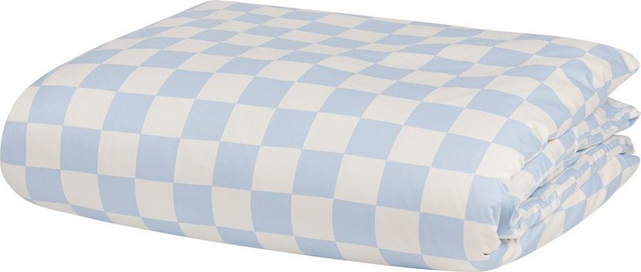 Světle modrý/krémový povlak na peřinu na jednolůžko z bavlněného saténu 140x200 cm Plu – noo.ma NOO.MA
