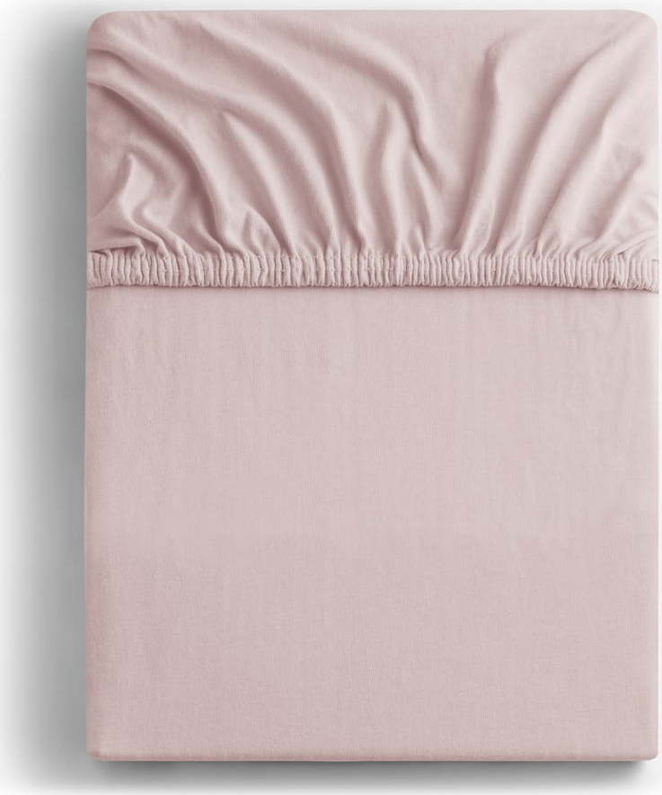 Světle růžové napínací prostěradlo jersey 90x200 cm Amber – Restilo Restilo