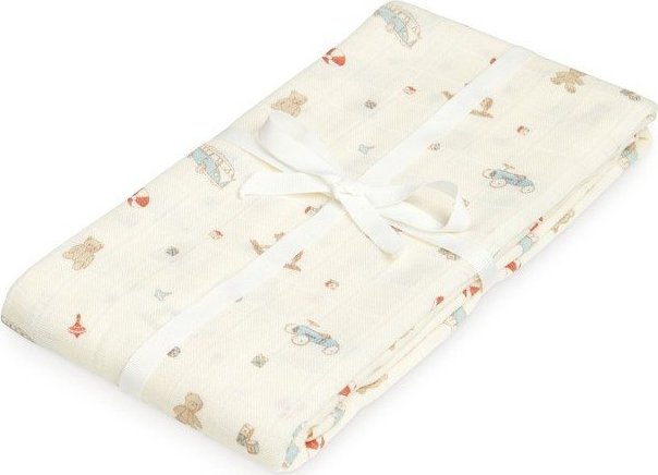 Světle žlutá zavinovací dětská deka z bio bavlny 120x120 cm Off-White – Cam Cam Copenhagen Cam Cam Copenhagen