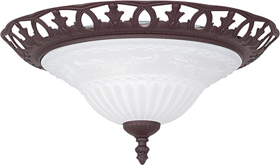 Tmavě hnědé stropní svítidlo se skleněným stínidlem ø 38 cm Rustica – Trio TRIO