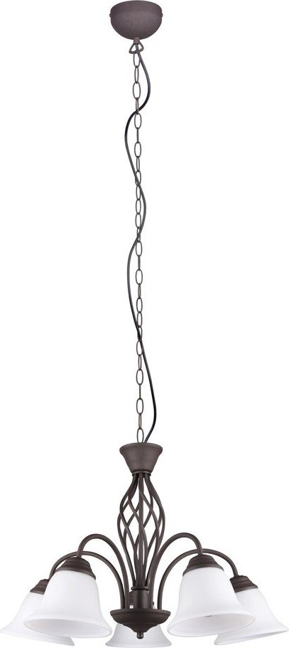 Tmavě hnědé závěsné svítidlo se skleněným stínidlem ø 60 cm Rustica – Trio TRIO