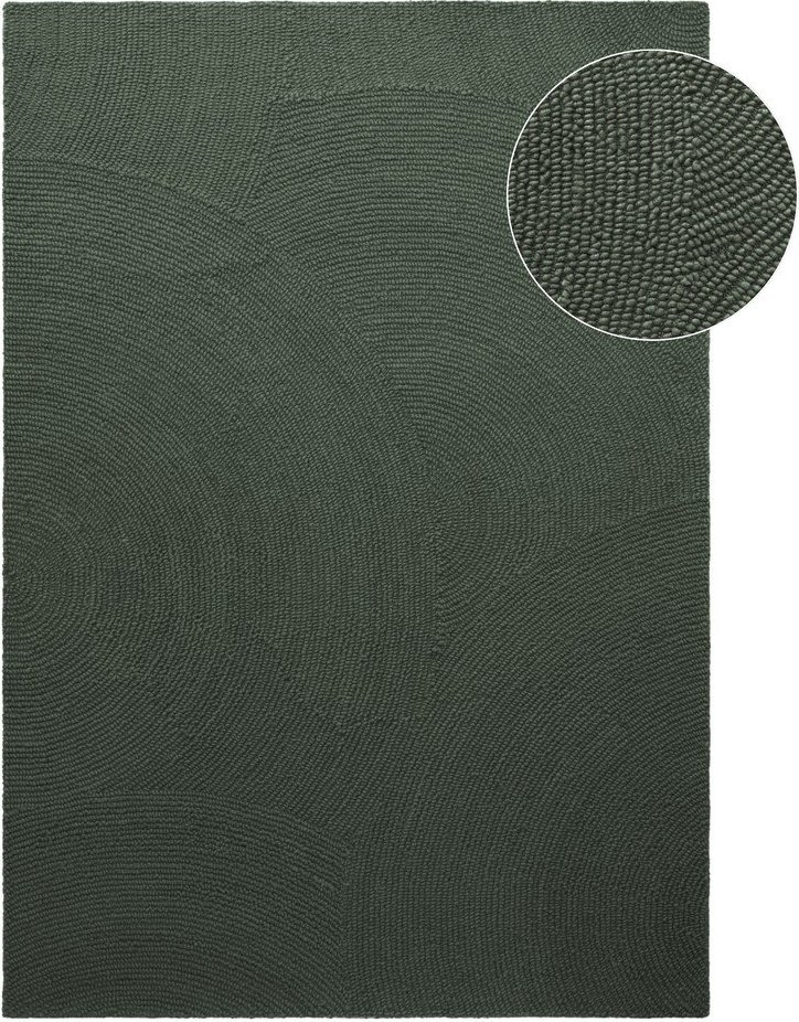 Tmavě zelený ručně tkaný vlněný koberec 200x300 cm Calmio – Hanse Home Hanse Home