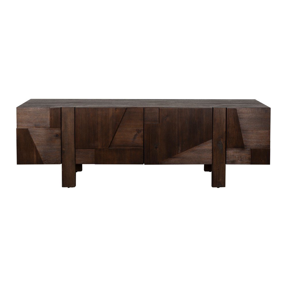 TV stolek z masivního dřeva v tmavě přírodní barvě 188x60x45 cm Bruneau – Dutchbone Dutchbone