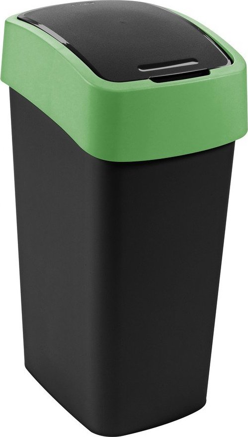 Zelený/černý plastový odpadkový koš na tříděný odpad 45 l Flip Bin – Curver Curver