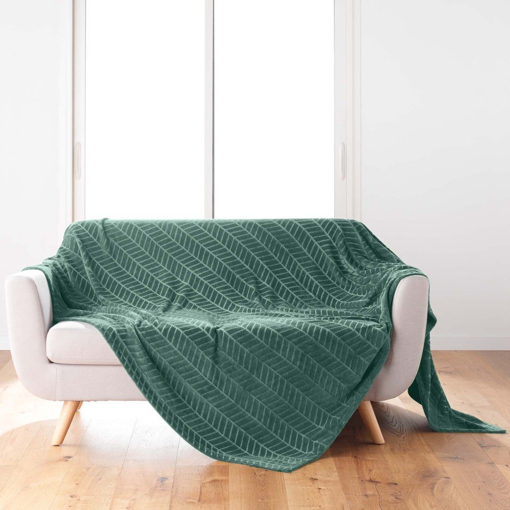Zelený přehoz z mikroflanelu 180x220 cm Arya – douceur d'intérieur Douceur d intérieur