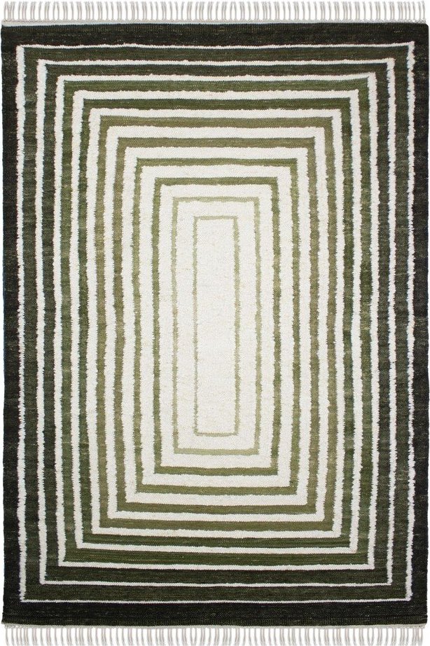 Zelený ručně tkaný koberec s příměsí vlny 140x200 cm Boucle Frame – Flair Rugs Flair Rugs