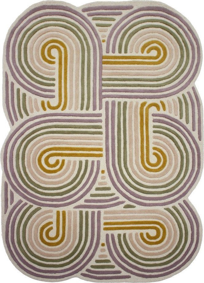Zelený ručně tkaný vlněný koberec 140x200 cm Spiral Shaped – Flair Rugs Flair Rugs