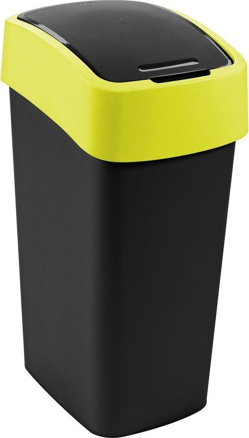 Žlutý/černý plastový odpadkový koš na tříděný odpad 45 l Flip Bin – Curver Curver