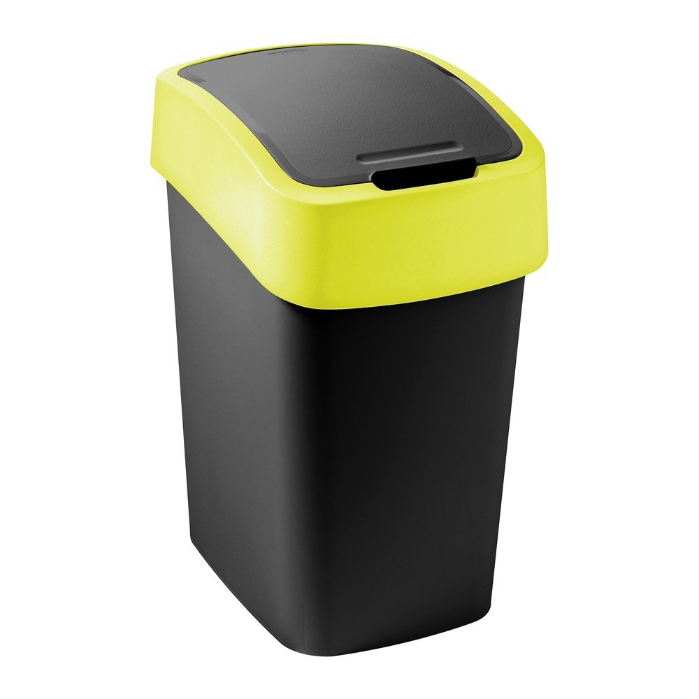 Žlutý/černý plastový odpadkový koš na tříděný odpad 9 l Flip Bin – Curver Curver