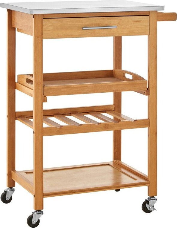 Bambusový servírovací stolek na kolečkách 41x58 cm Harlow – Premier Housewares Premier Housewares