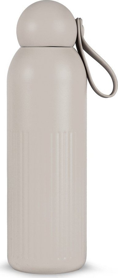 Béžová termoláhev s brčkem z nerezové oceli 500 ml Tekla – Sagaform Sagaform