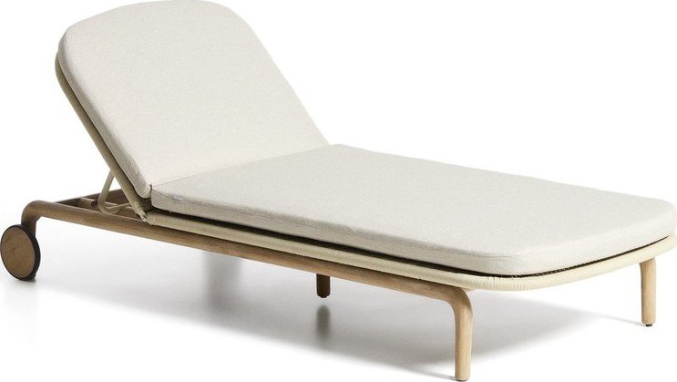 Béžové dřevěné polohovací zahradní lehátko Alipa – Kave Home Kave Home