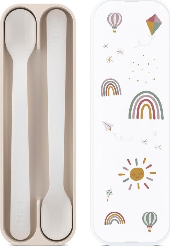 Béžové plastové dětské lžičky v sadě 2 ks Sunshine & Rainbow – Mepal Mepal