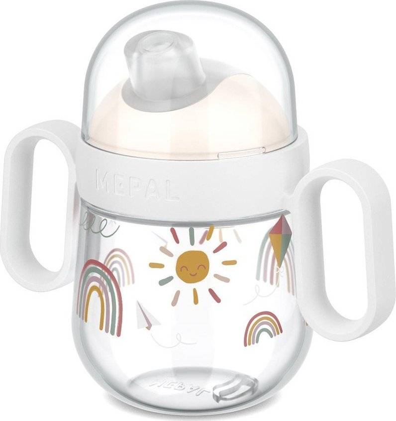 Béžový plastový dětský hrnek 200 ml Sunshine & Rainbow – Mepal Mepal