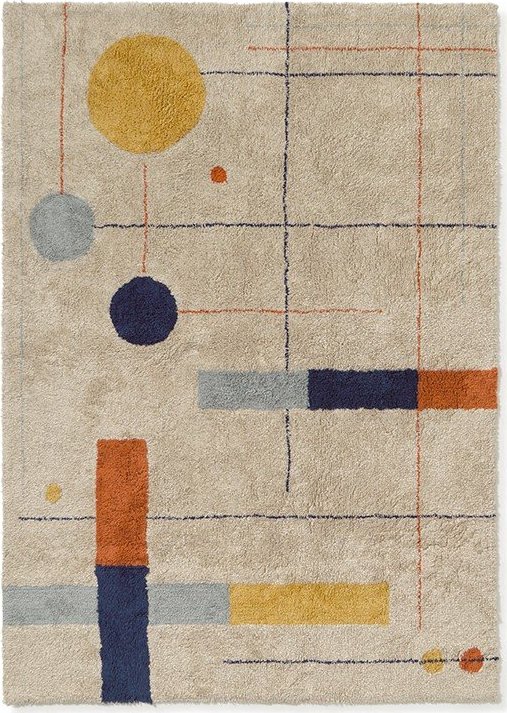 Béžový pratelný/ručně tkaný bavlněný koberec 170x240 cm Geometrical Shapes – Lorena Canals Lorena Canals