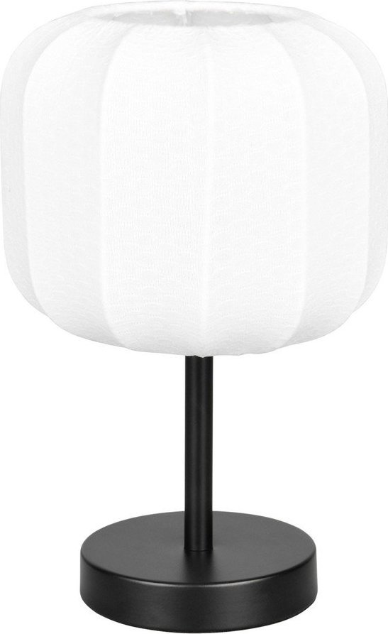 Bílá/matně černá kovová stolní lampa s textilním stínidlem (výška 30 cm) Madleine – Reality Reality