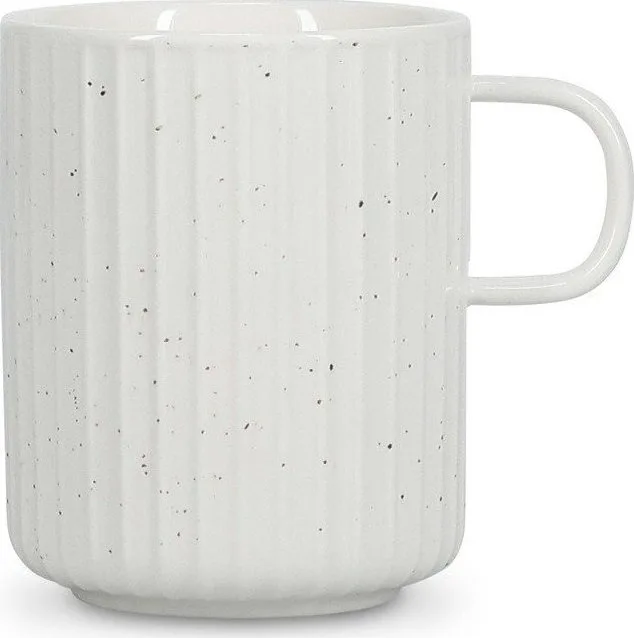Bílý hrnek z kostního porcelánu 410 ml Ora Gloss – Salt&Pepper