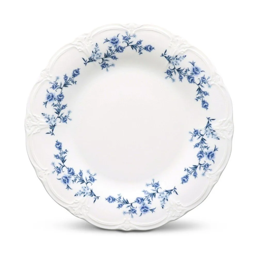 Bílý/modrý dezertní porcelánový talíř ø 16 cm Retro – BonBistro